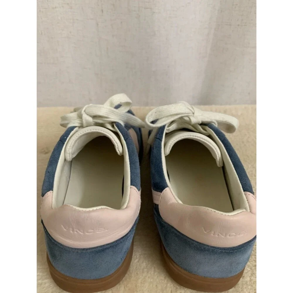 Vince. Women’s Oasis Huntington Blue Suede Powder Pink Sambas Sneakers 6.5 US